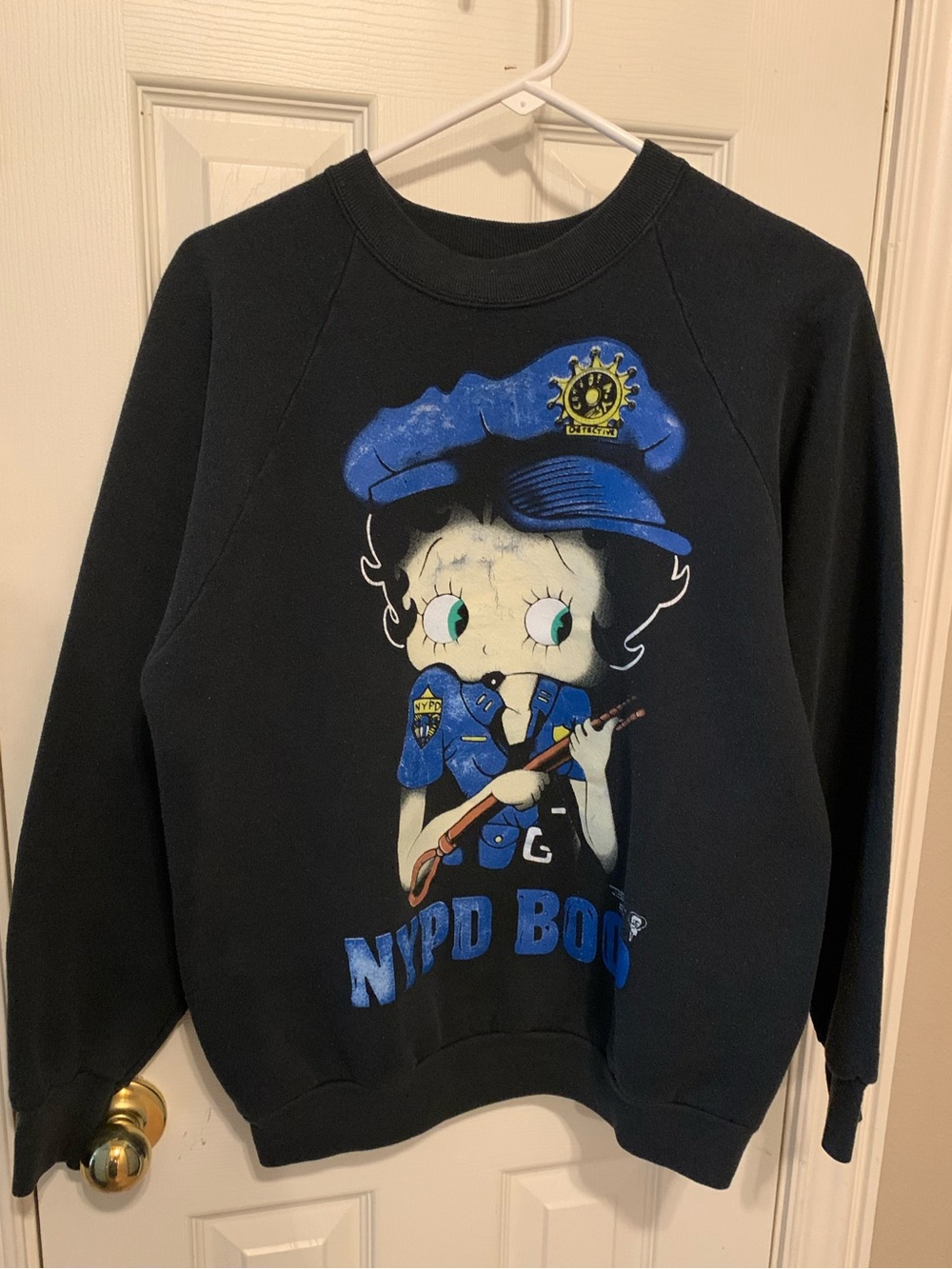NYPD BOOP Sweatshirt Cute Lady Officer Top. Size Medium